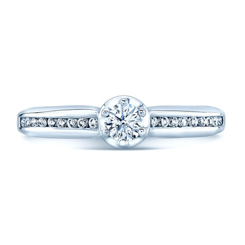 Diamant rond slim canal anneau - slim,