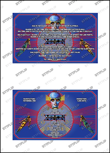 Bally xenon 1980 - bally, cartes