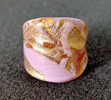 Ancienne Bague  En Verre Soufflé Taille : 50.5.