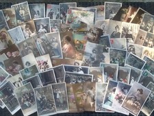LOT DE 25 CARTES POSTALES FANTAISIE / FEMME / HOMME / FLEUR / DIVERS FANTAISIES