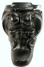 VINTAGE ANTIQUE FANCY GARGOYLE FACE CAST IRON BATH TUB WOOD STOVE LEGS SET OF 4