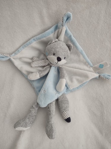 Doudou semi plat carré renard - doudou,