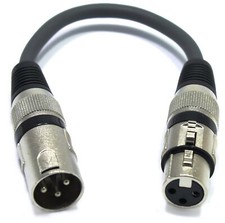 XLR mâle vers XLR femelle 15cm Câble microphone Adpter 3 pôles mâle vers femelle