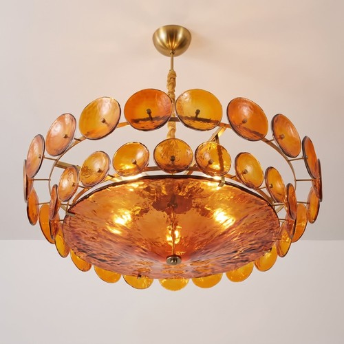 Lustre disques verre - lustre, texturé