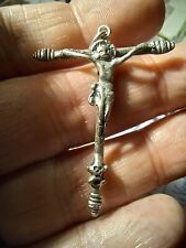 Croix ancienne Espagne 17-18ème argent massif testé.2,9gr50x35mm.memento mori
