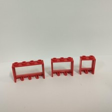 VINTAGE pièces lego murs   avec vitres rouge    en l état )