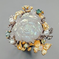 Bague AAA38 ct + Labradorite