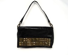 Sac pochette noir verni et bronze marque Morgan