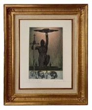 ANDRE LAMBERT (1884-1967) SUPERBE EAU-FORTE AQUATINTE REHAUSSEE AQUARELLE (25)