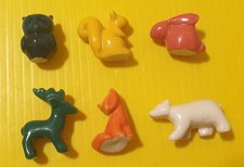 Fève série complète - Picard 2017 - Un pas sur la neige - Ours Cerf Hibou Renard