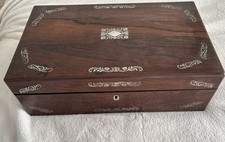 Écritoire de Voyage en Palissandre et Nacre, Victorien, époque Napoléon III-XIXe