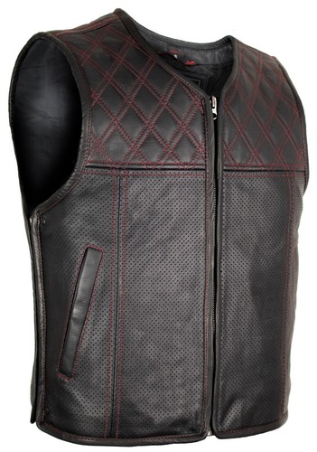 Gilet biker homme cuir - gilet,