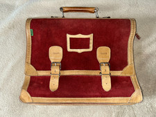 Cartable cuir rouge vintage