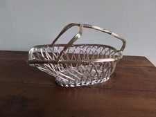 Porte bouteille, verseuse, panier à vin tressé en métal argenté