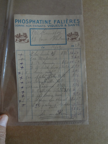 Ancienne facture phosphatine - facture,