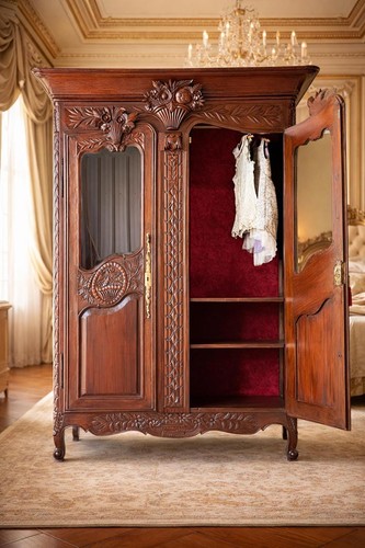 Antique french walnut armoire - walnut,