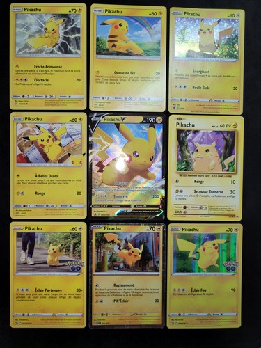 Lot cartes pokémon pikachu - pokémon,