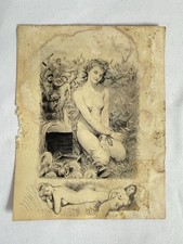 Ancienne et authentique gravure érotique ( pas reproduction) de Paul-Emile Becat