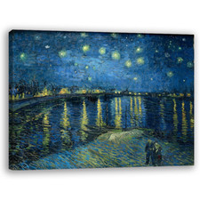 Cadre Peinture oeuvre d'art Reproduction nuit étoilée sur le rhône Van Gogh