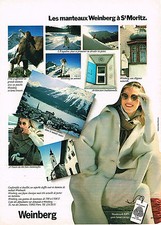 PUBLICITE ADVERTISING 094  1982  WEINBERG  mode manteaux ST MORITZ