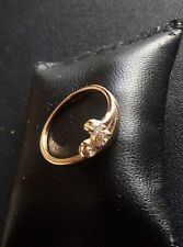 très belle bague pl. or jaune avec pierres, poinçonnée