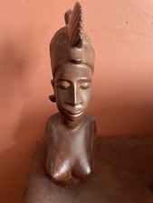 buste femme africaine Seins Nus . 33 Cms De Hauteur Art Africain Vintage