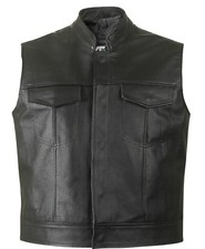 Gilet en Cuir Habit Moto Biker Chopper Rocker Club Taille SX - 4XL Ouest