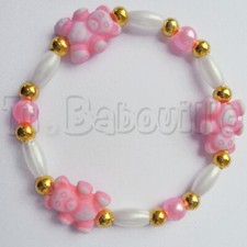 bracelet nounours perles roses