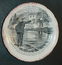 ASSIETTE PARLANTE CERAMIQUE  terre de fer HB et Cie GALEJADES MARSEILLAISES N°iv