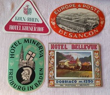 LOT D' ANCIENNES ETIQUETTES  VALISE  BAGAGE HOTEL SOUVENIR    ORIGINAL