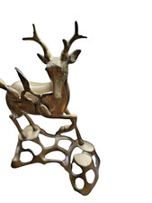 ANCIENNE STATUE BRONZE LAITON BICHE BAMBI CERF
