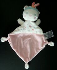 53.DOUDOU PLAT MOTS D'ENFANTS OURS INDIEN ROSE BLEU BLANC COEUR LUNE NUAGE NEUF*