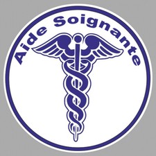 AIDE SOIGNANTE CADUCEE 9cm AUTOCOLLANT STICKER AB146