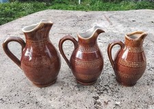 3 Pichets Brocs En Grès  Du Berry  25cl ,33cl Et 50 cl