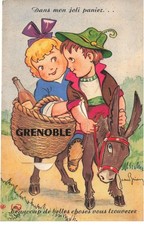 MIKIH-0623 38 GRENOBLE CARTE A SYSTEME COUPLE D ENFANTS A DOS D ANE