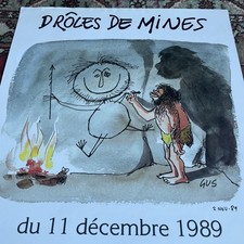 GUS DRÔLES DE MINES Affiche ESPACE AGF RICHELIEU PARIS 1989 BE Introuvable !