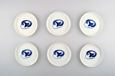 Bing & Grondahl Blue Koppel, 6 pcs. Porte-bouteilles ronds / petits plateaux ...