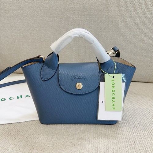 Longchamp blue gray handbag - longchamp, blue-gray