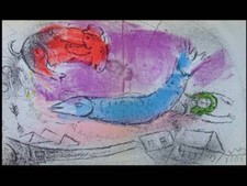 CHAGALL, LE POISSON BLEU - 1957 - LITHOGRAPHIE ORIGINALE, MAEGHT