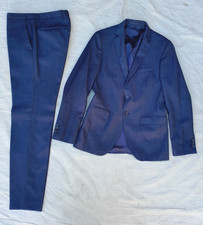 Combinaison HUGO BOSS homme 38R slim bleu laine Marzotto 2 pièces veste...