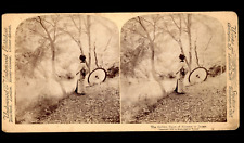 Japon, Femme et soleil d'automne, ca.1890, stéréo  tirage d'époque 