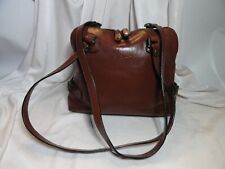 ancien SAC à main à sangles épaule CUIR Maroquinier E. CAPRICE PARIS