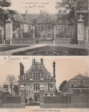 2 CPA Marcelcave Maison Moderne et Le Chateau