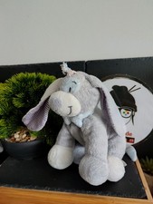 doudou Peluche noukie's chien Arthur merlin gris bleu noeud Rayé banc Violet 240