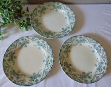3 PLATS RONDS FAIENCE BORDEAUX BERTRAND DECOR ANGLAIS TERRE DE FER