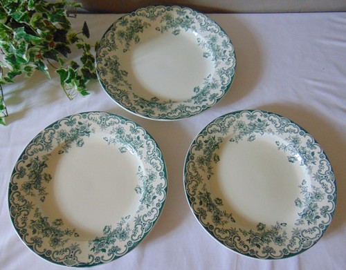Plats ronds faience - 3, bordeaux