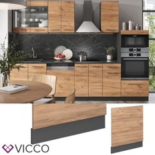 Façade lave-vaisselle Meuble de cuisine Fame-Line 60 cm anthracite chêne Vicco