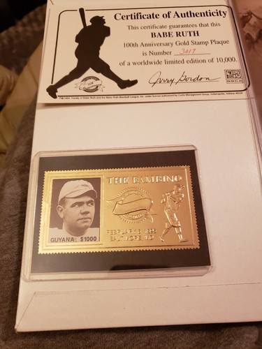 Babe ruth 100th anniv - ., gold