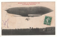 CPA - BALLON DIRIGEABLE "RÉPUBLIQUE" - MANOEUVRES BOURBONNAIS 1908 - ÉCRITE 1909