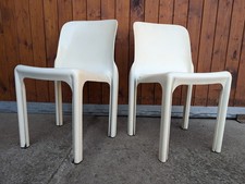 Vintage Artemide Chaise Empilable Vico Magistretti Selene Espace Âge 70er 1/2b